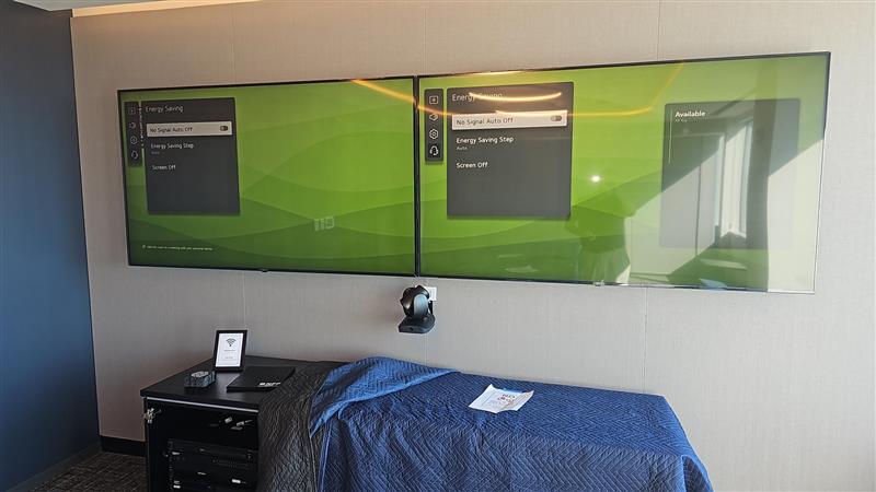 AV installation - dual display wall mount in conference room